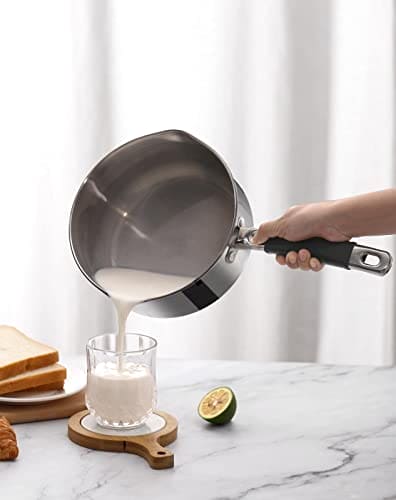 Stainless Steel Milk and Tea Pan | Egg and Water Boiling Pot | Saucepan with Dual Pouring Lips for Induction and Soup Warming