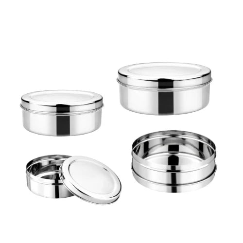 Stainless Steel Puri Attah Dabba Storage Containers