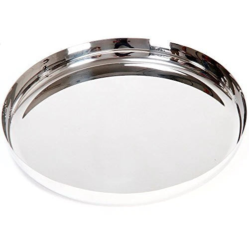 Stainless Steel Round Khumcha Thali Tray Serving Platter